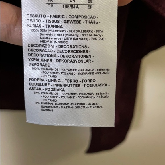 𝅺new Armani Exchange Burgundy Silk Lace Cami Top US XS - Picture 7 of 7